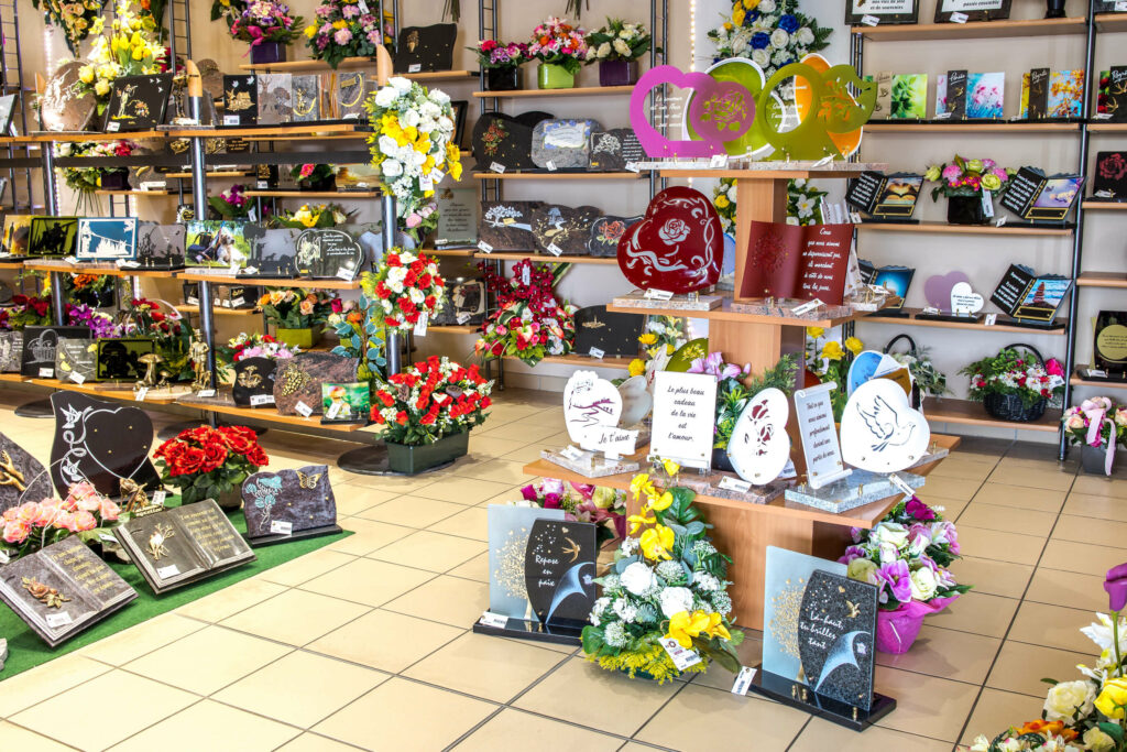 produits au magasin funeraire